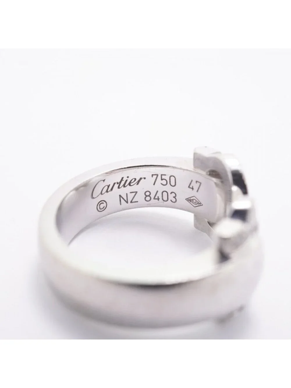 Cartier Ring 2C Boucles 18k White Gold Diamond